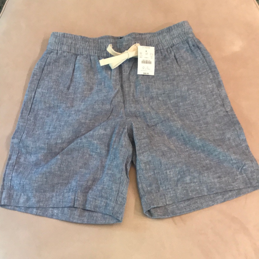 J Crew Chambray Linen-Cotton Shorts - XS